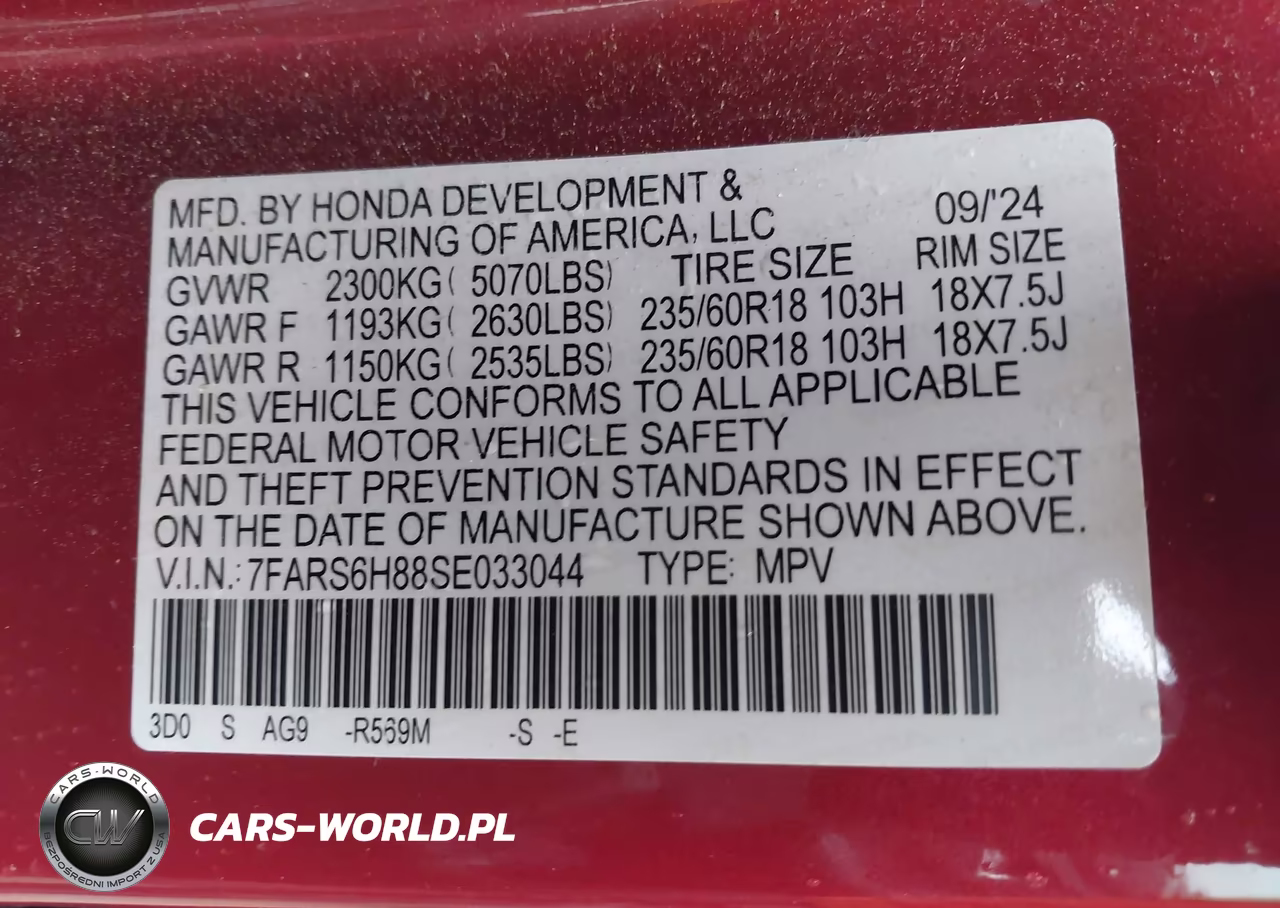 2025 Honda Cr-V Hybrid Sport-L VIN:7FARS6H88SE033044 - 9
