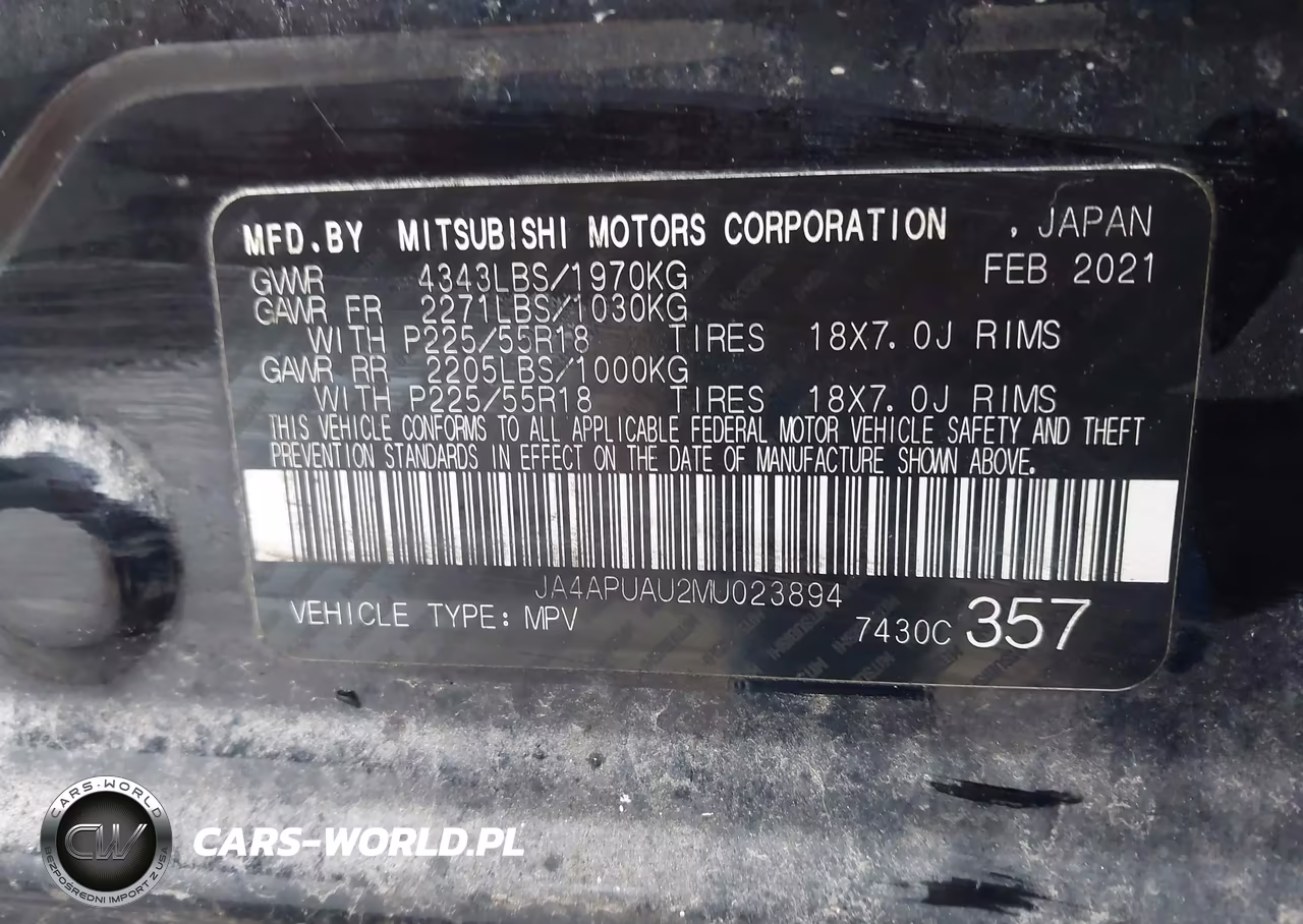 2021 Mitsubishi Outlander Sport 2.0 Be 2Wd-2.0 Es 2Wd-2.0 Le 2Wd-2.0 S 2Wd VIN:JA4APUAU2MU023894 - 9