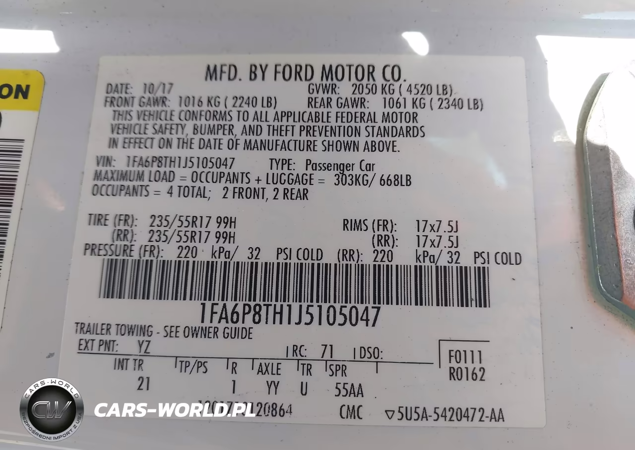 2018 Ford Mustang Ecoboost VIN:1FA6P8TH1J5105047 - 9