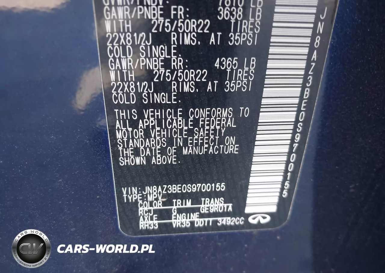 2025 Infiniti Qx80 Luxe Awd VIN:JN8AZ3BE0S9700155 - 9