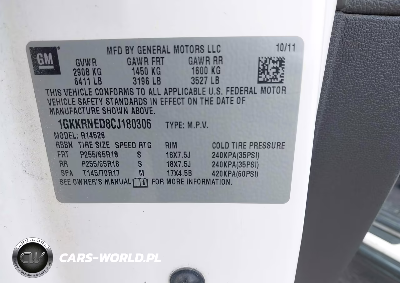 2012 GMC Acadia Sl VIN:1GKKRNED8CJ180306 - 9