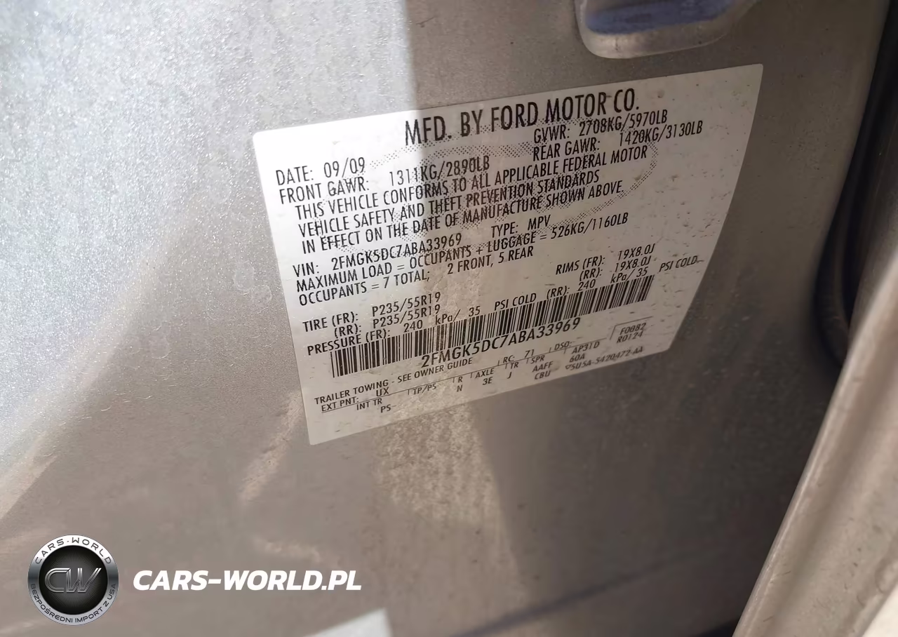 2010 Ford Flex Limited VIN:2FMGK5DC7ABA33969 - 9