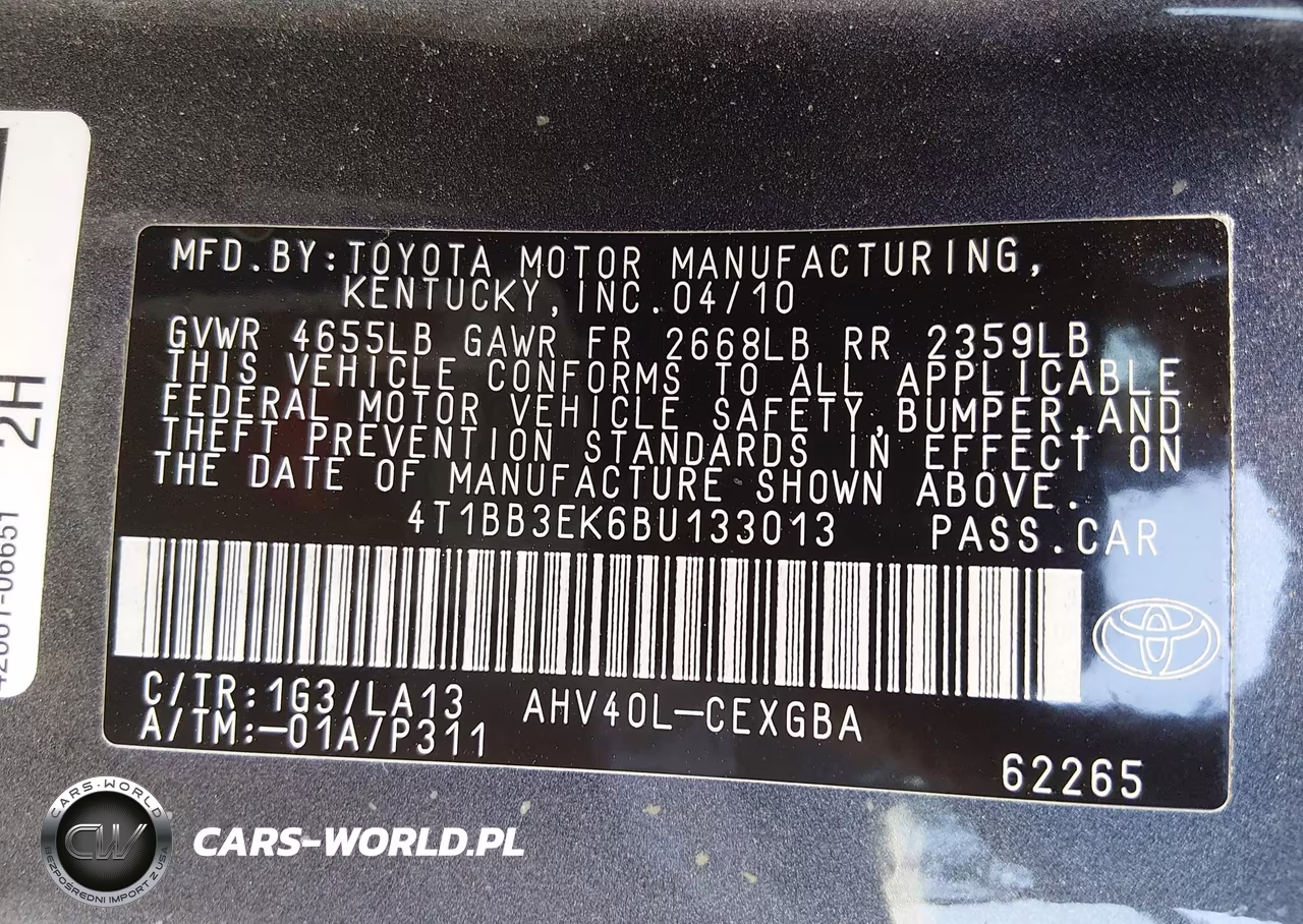 2011 Toyota Camry Hybrid VIN:4T1BB3EK6BU133013 - 9