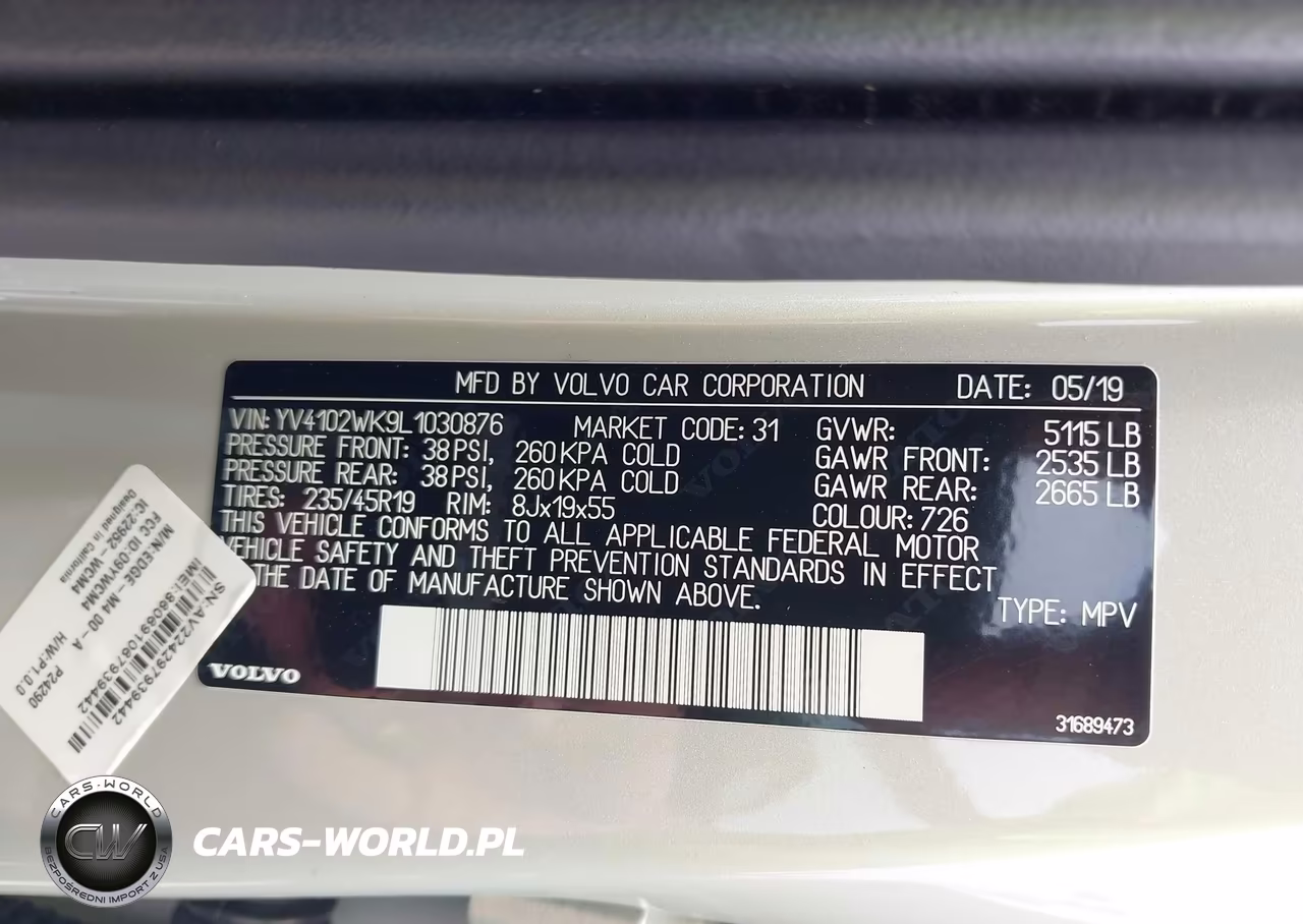 2020 Volvo V60 Cross Country T5 VIN:YV4102WK9L1030876 - 9