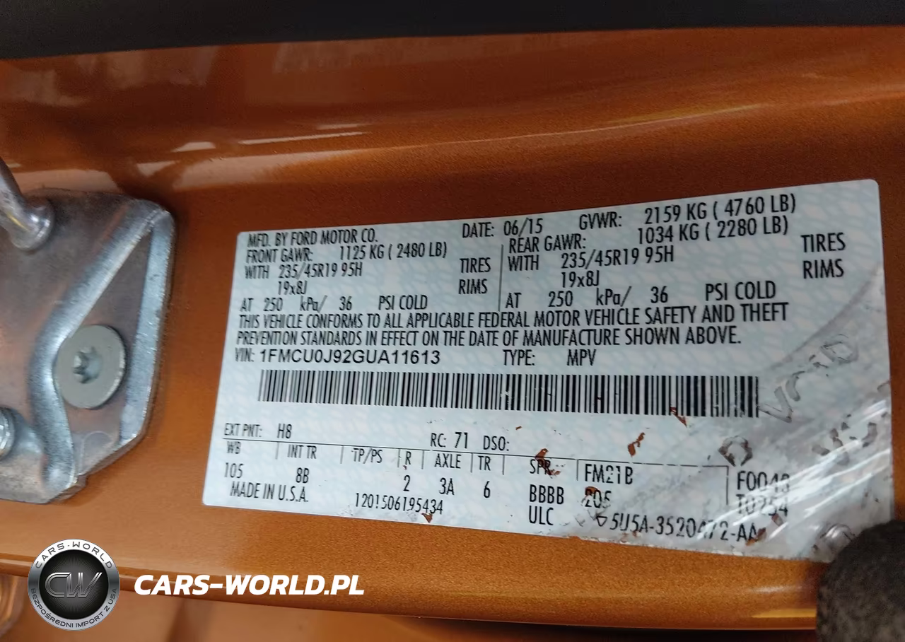 2016 Ford Escape Titanium VIN:1FMCU0J92GUA11613 - 9