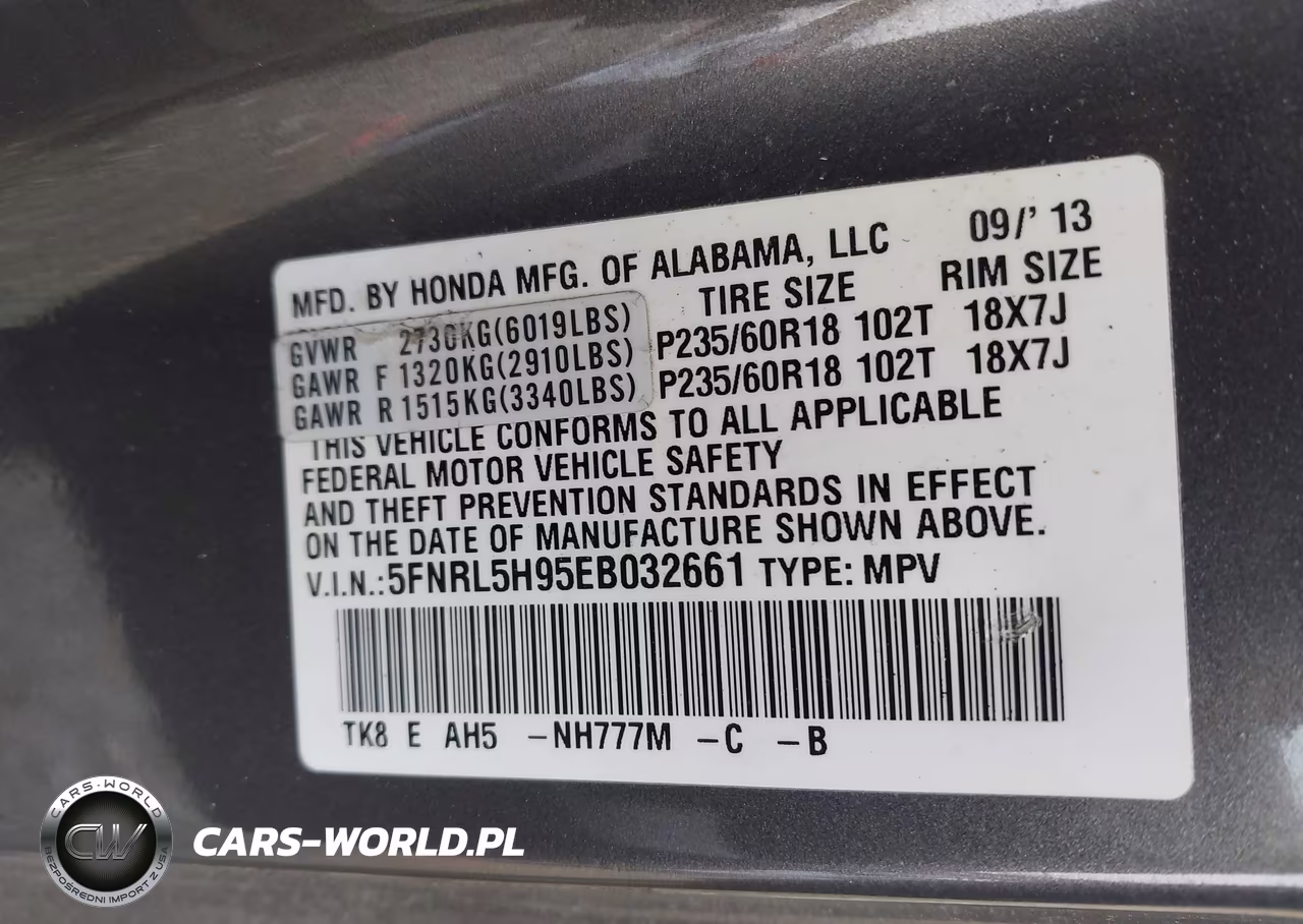 2014 Honda Odyssey Touring-Touring Elite VIN:5FNRL5H95EB032661 - 9