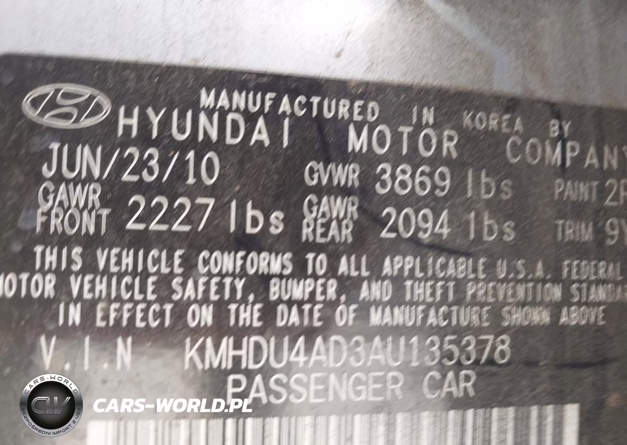 2010 Hyundai Elantra Gls VIN:KMHDU4AD3AU135378 - 9