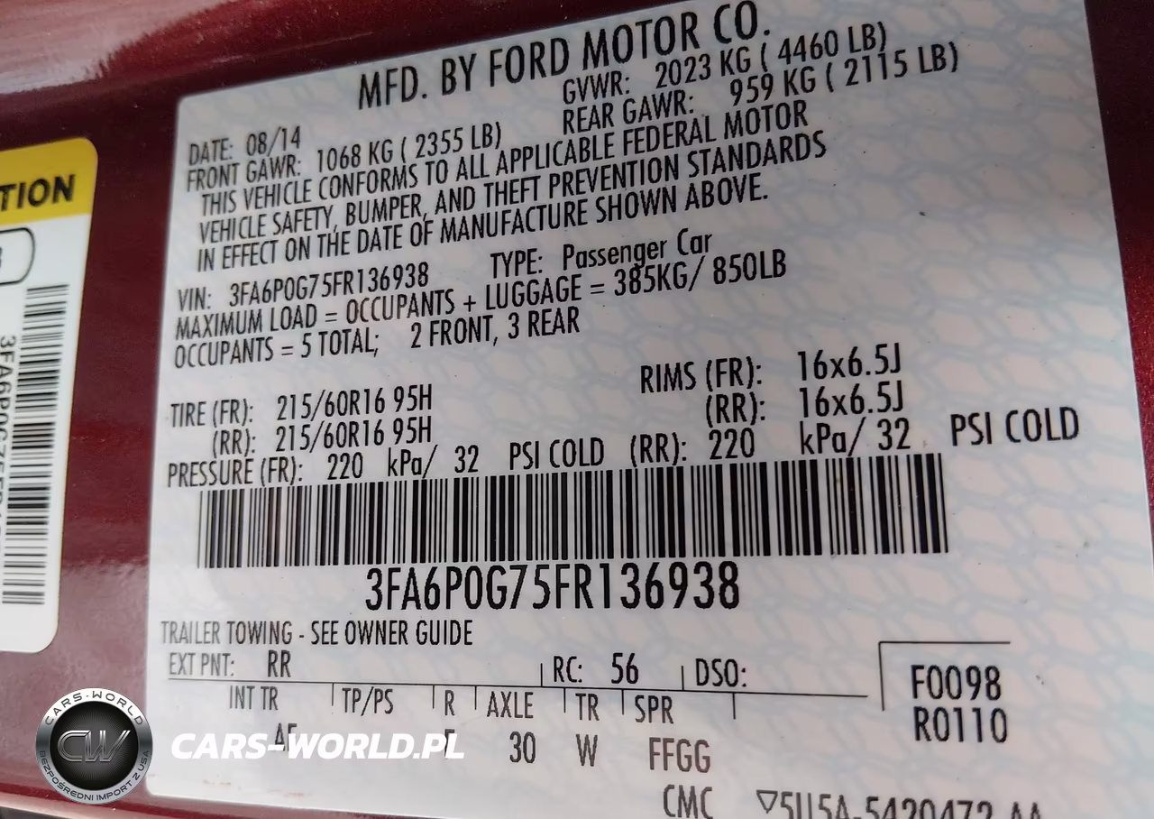 2015 Ford Fusion S VIN:3FA6P0G75FR136938 - 9