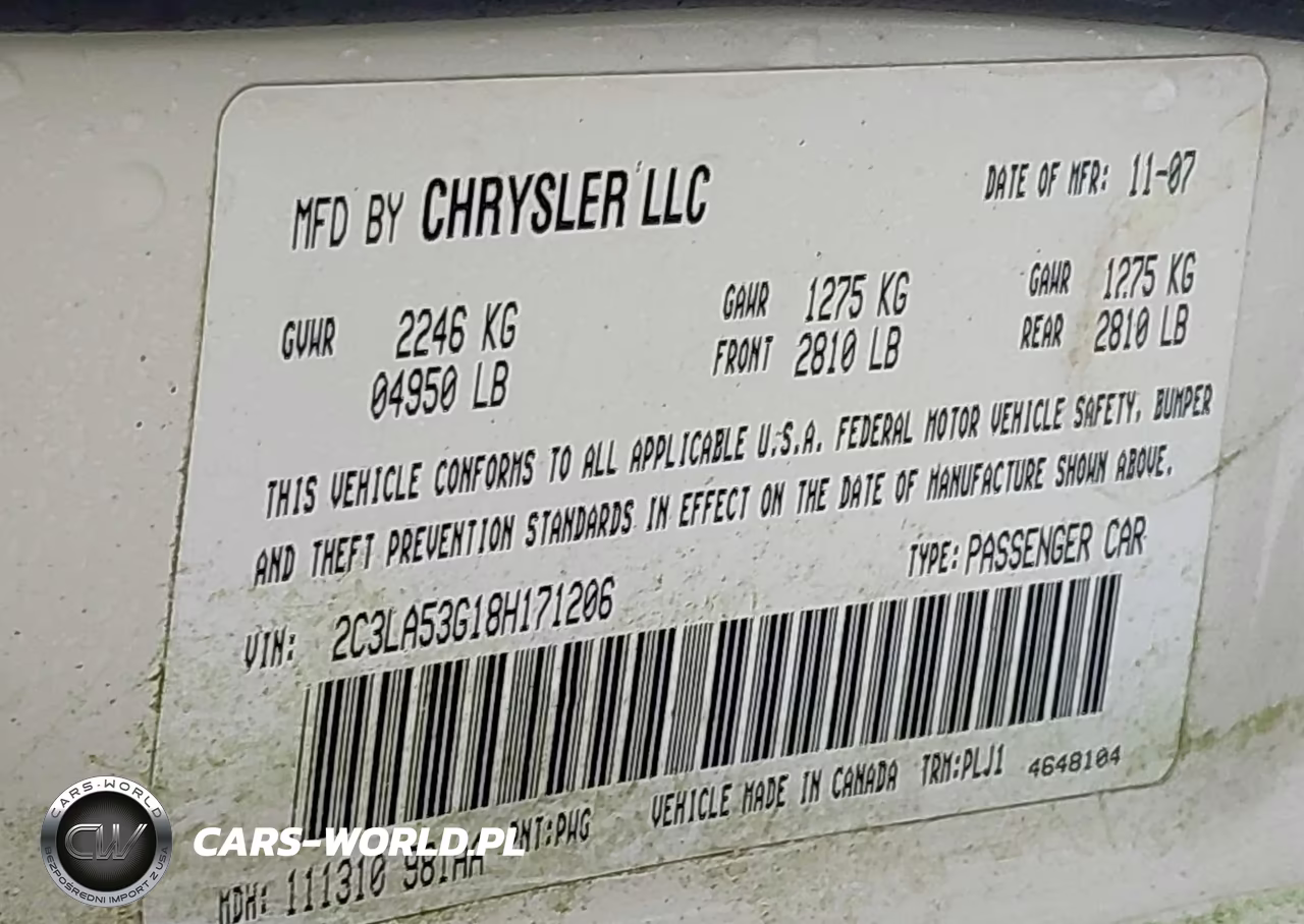 2008 Chrysler 300 Touring VIN:2C3LA53G18H171206 - 9