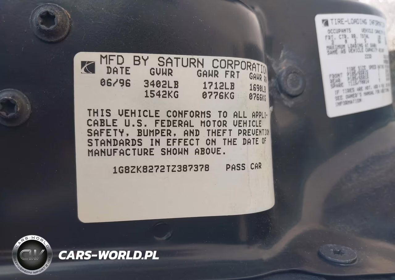 1996 Saturn Sw2 VIN:1G8ZK8272TZ387378 - 9