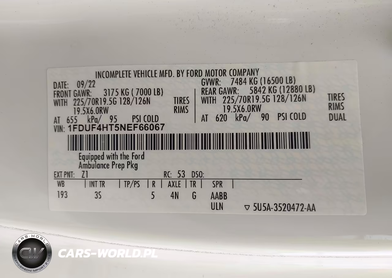 2022 Ford F-450 Chassis Xl-Xlt VIN:1FDUF4HT5NEF66067 - 8