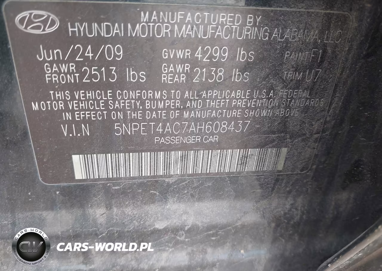 2010 Hyundai Sonata Gls VIN:5NPET4AC7AH608437 - 9