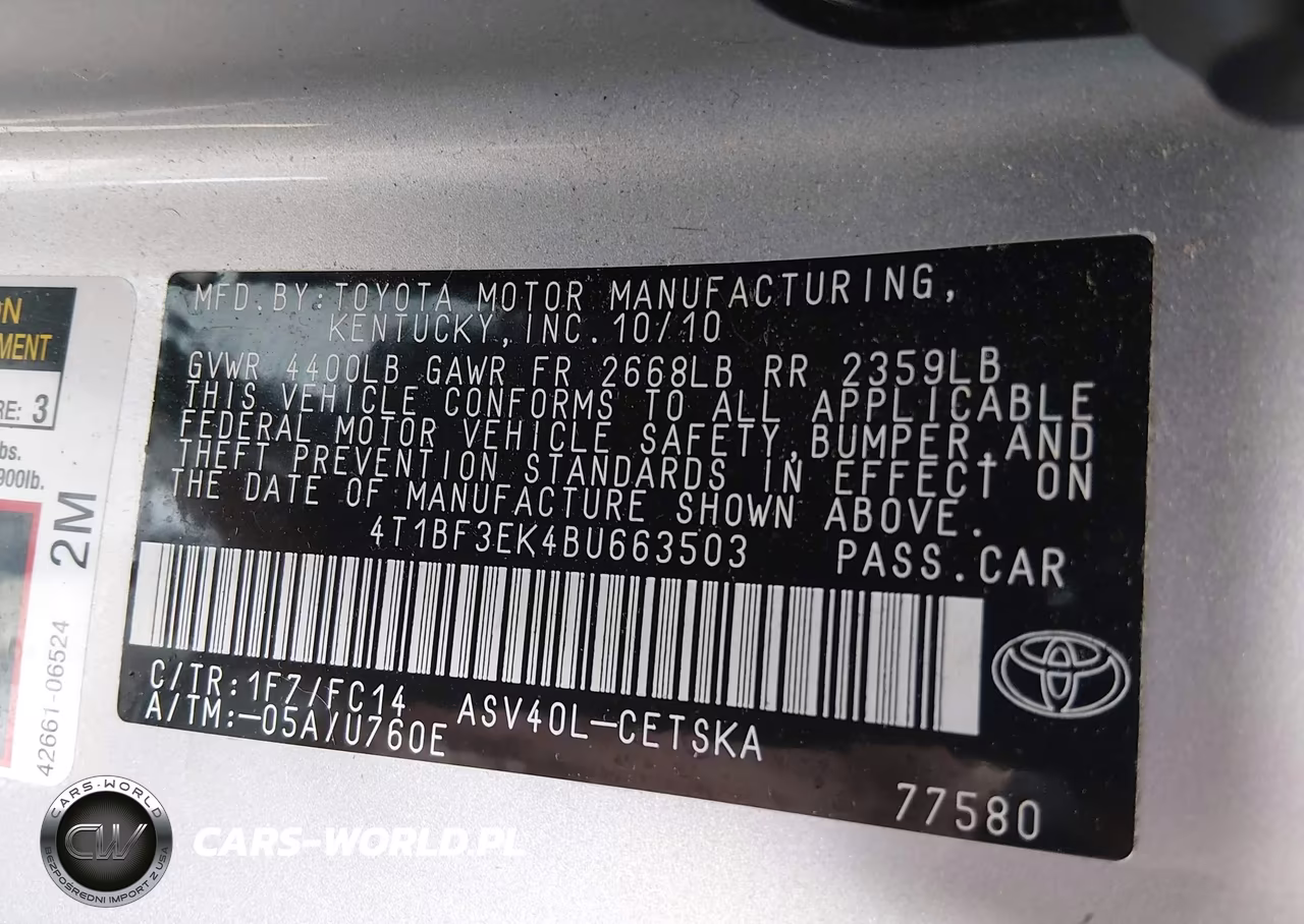 2011 Toyota Camry Se VIN:4T1BF3EK4BU663503 - 9