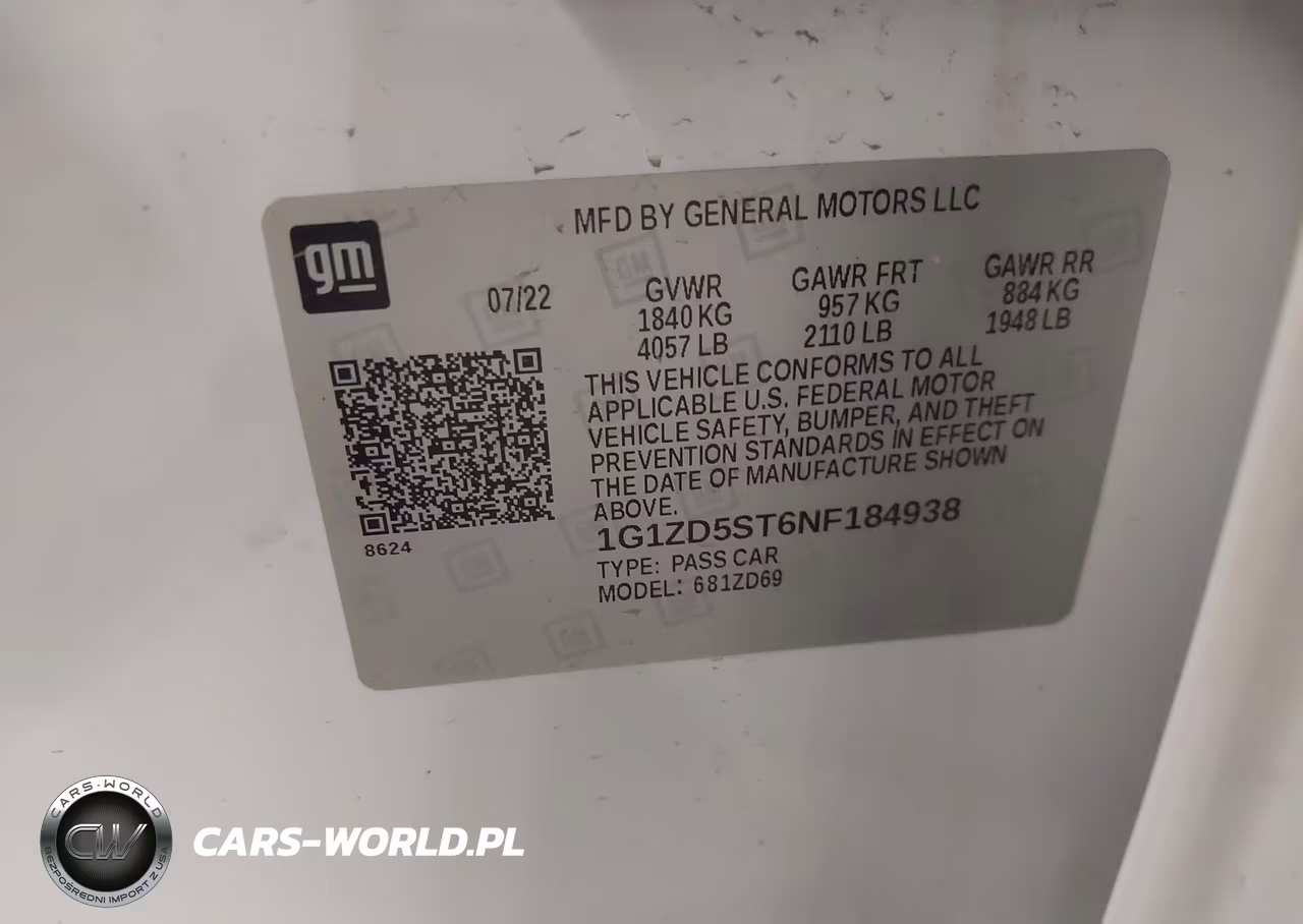 2022 Chevrolet Malibu Fwd Lt VIN:1G1ZD5ST6NF184938 - 9