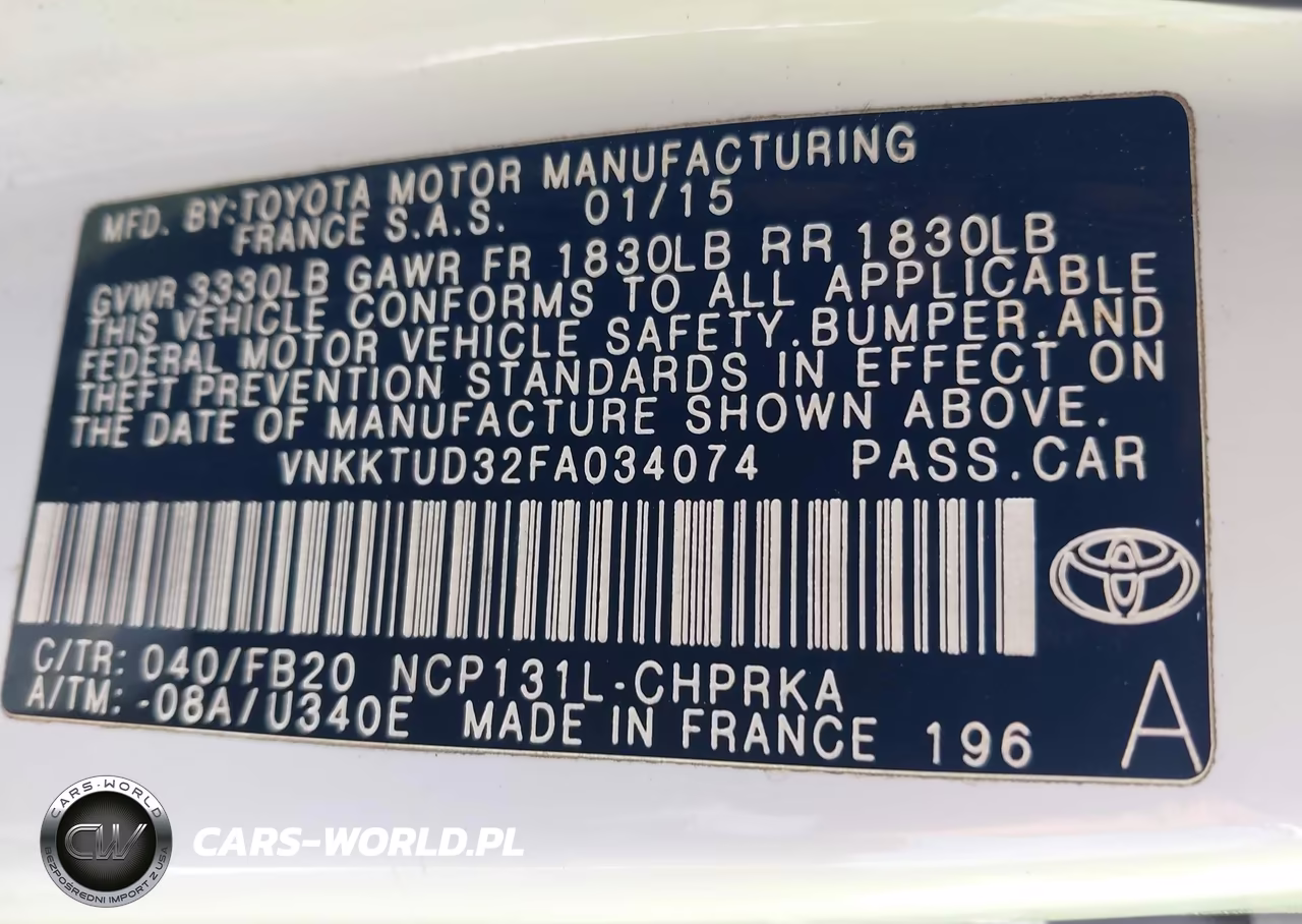 2015 Toyota Yaris Le VIN:VNKKTUD32FA034074 - 9