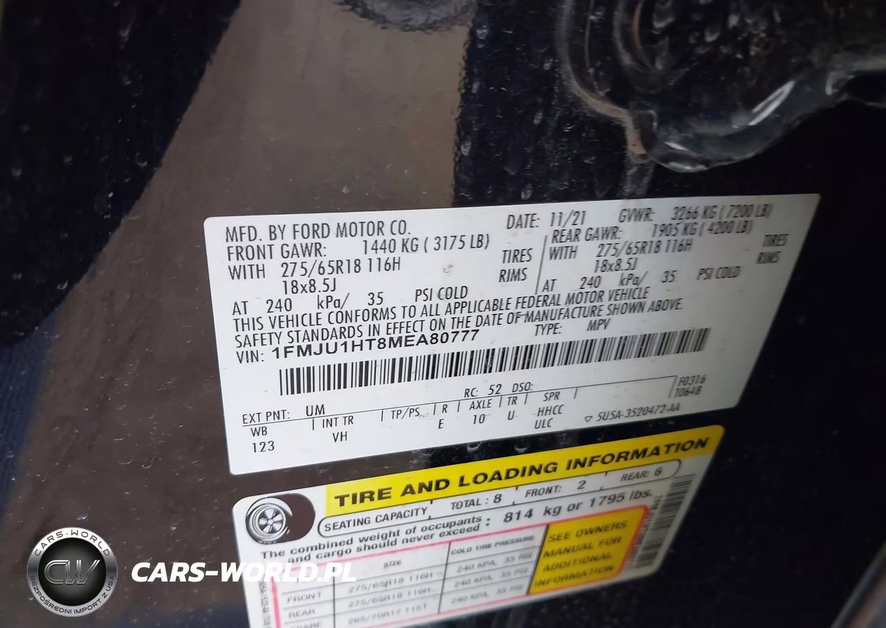 2021 Ford Expedition Xlt VIN:1FMJU1HT8MEA80777 - 9