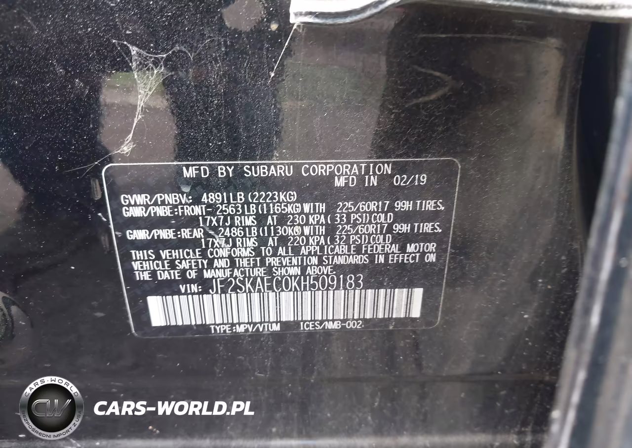 2019 Subaru Forester Premium VIN:JF2SKAEC0KH509183 - 9
