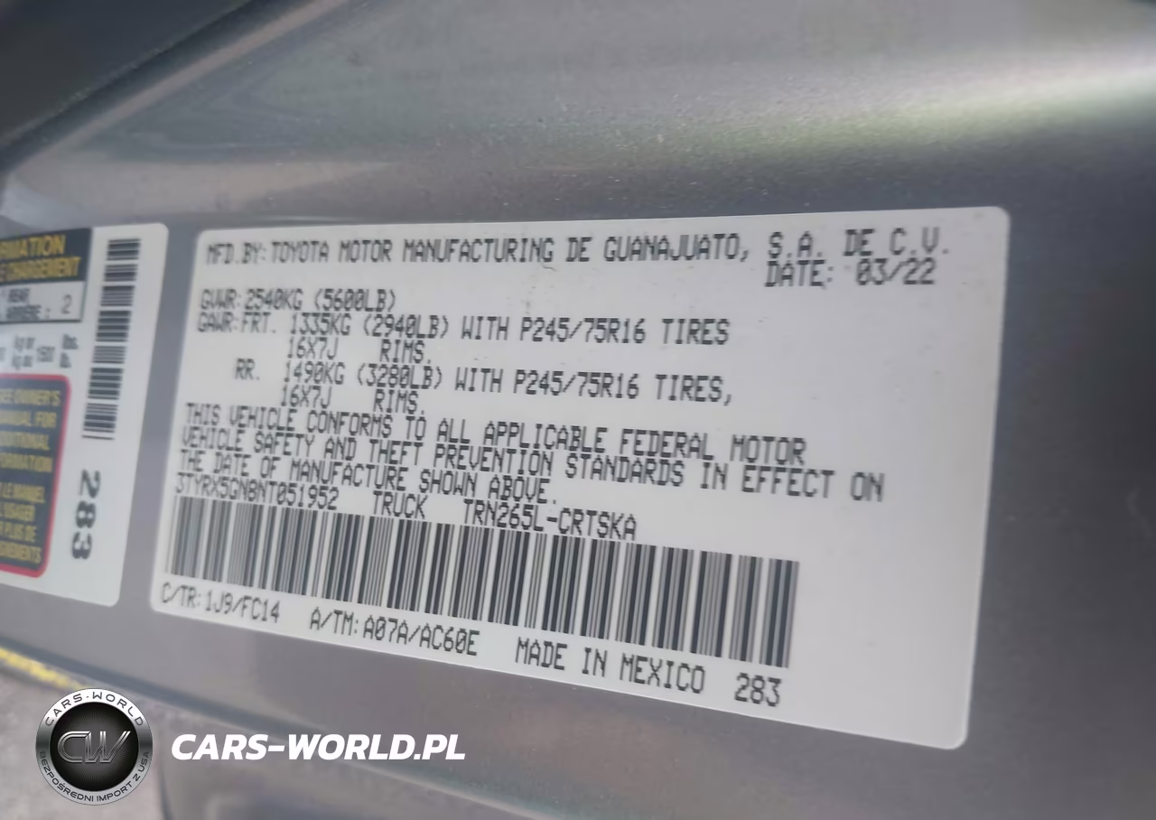2022 Toyota Tacoma Sr5 VIN:3TYRX5GN8NT051952 - 9