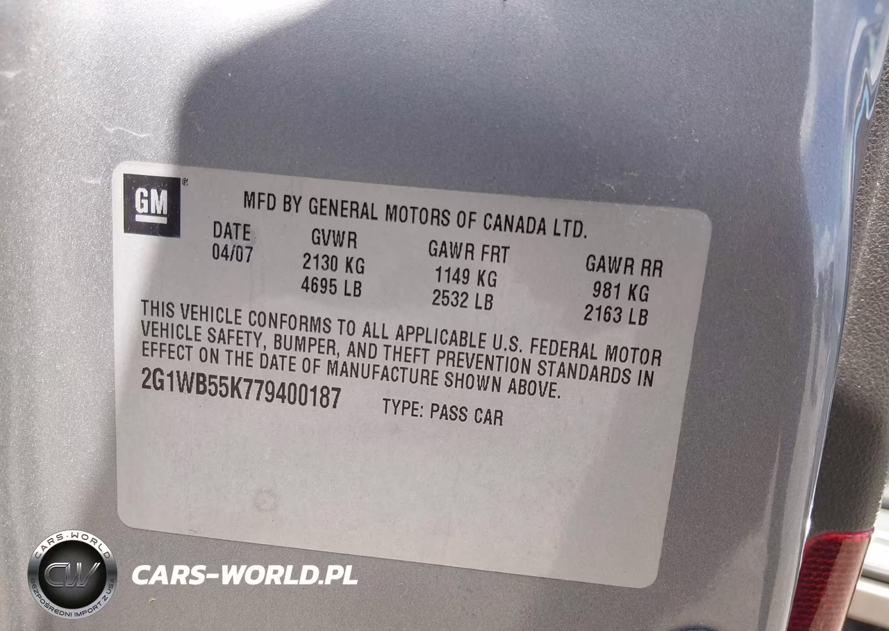 2007 Chevrolet Impala Ls VIN:2G1WB55K779400187 - 9