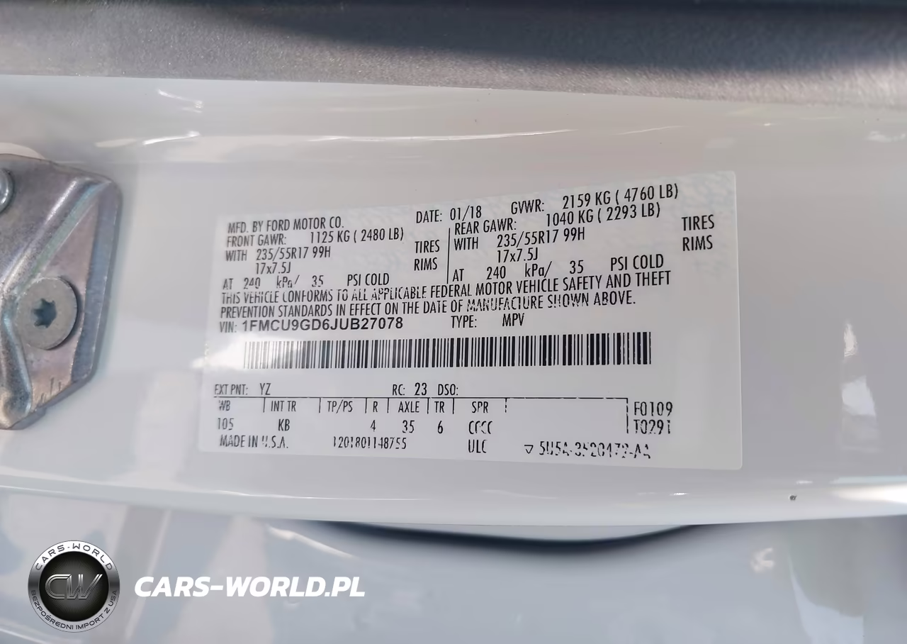 2018 Ford Escape Se VIN:1FMCU9GD6JUB27078 - 9