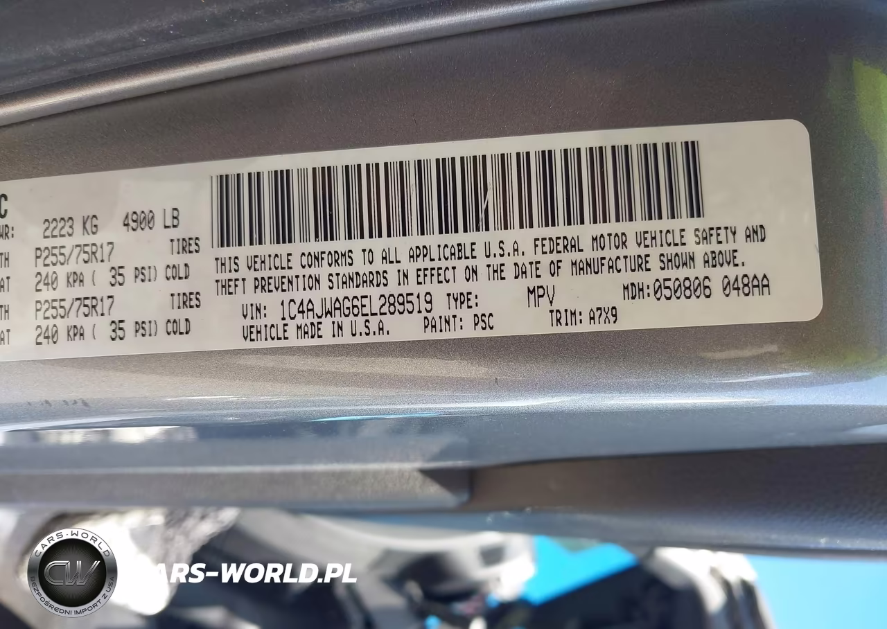 2014 Jeep Wrangler Sport VIN:1C4AJWAG6EL289519 - 9