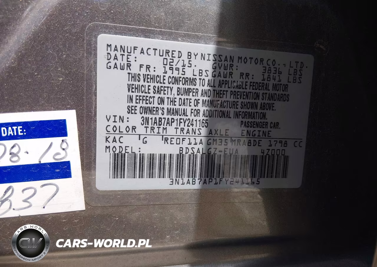 2015 Nissan Sentra Sl VIN:3N1AB7AP1FY241165 - 9