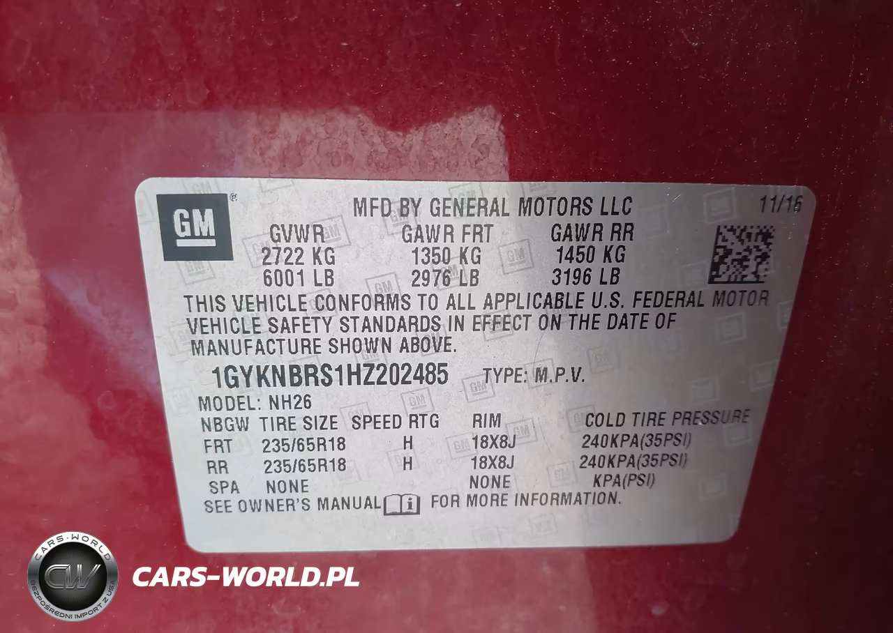 2017 Cadillac Xt5 Luxury VIN:1GYKNBRS1HZ202485 - 9