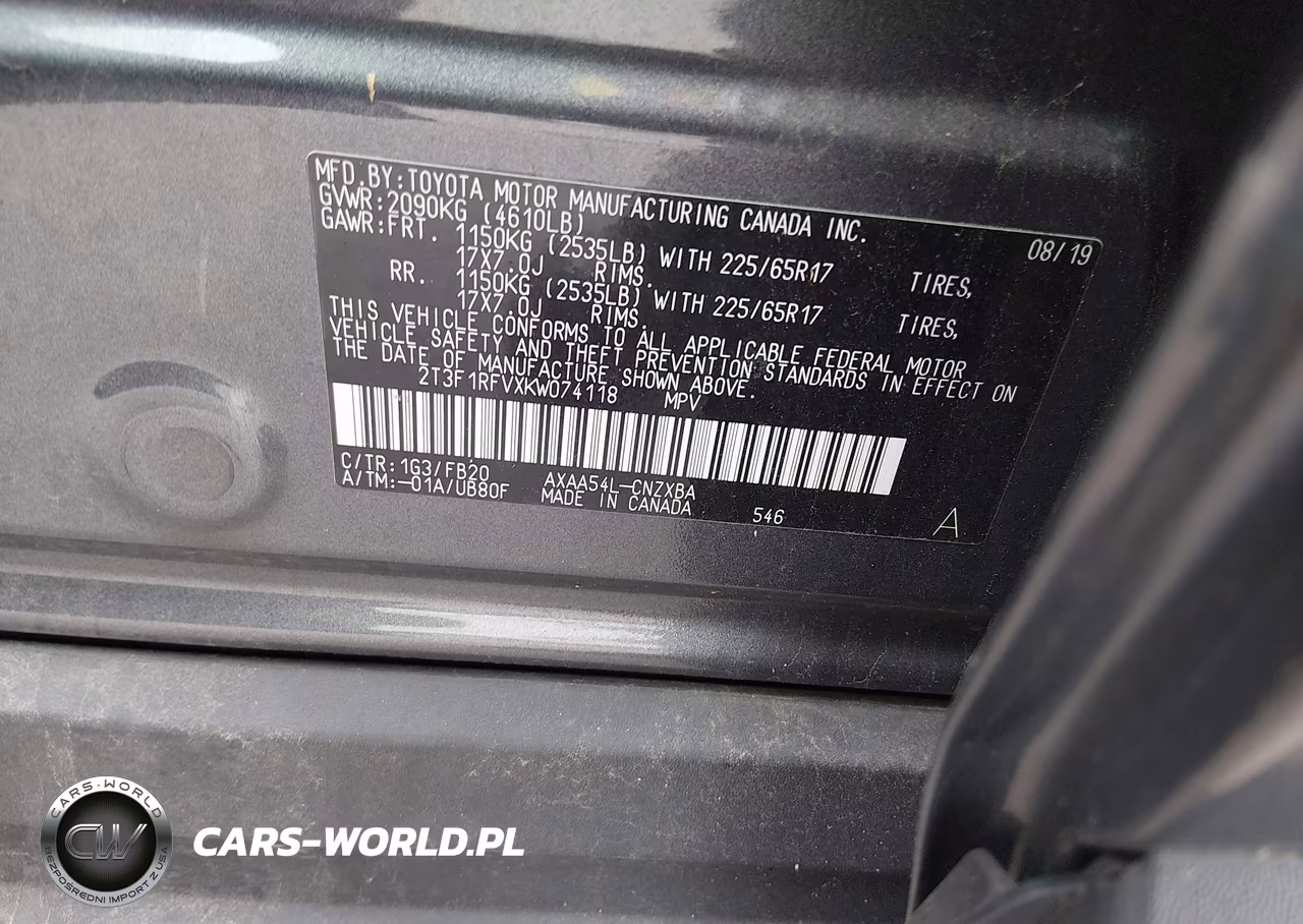 2019 Toyota Rav4 Le VIN:2T3F1RFVXKW074118 - 9