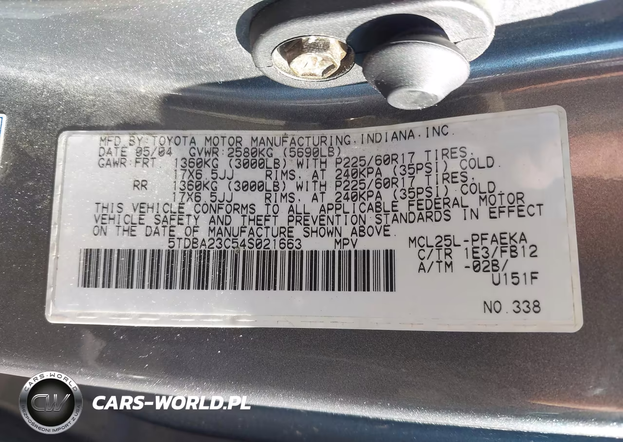 2004 Toyota Sienna Le VIN:5TDBA23C54S021663 - 9