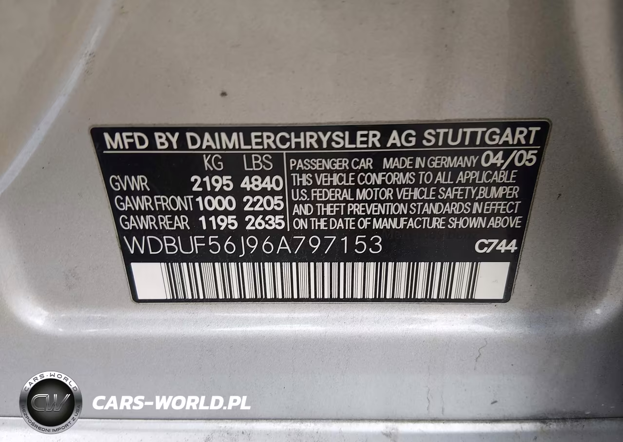 2006 Mercedes-Benz E-Class 3.5L VIN:WDBUF56J96A797153 - 9