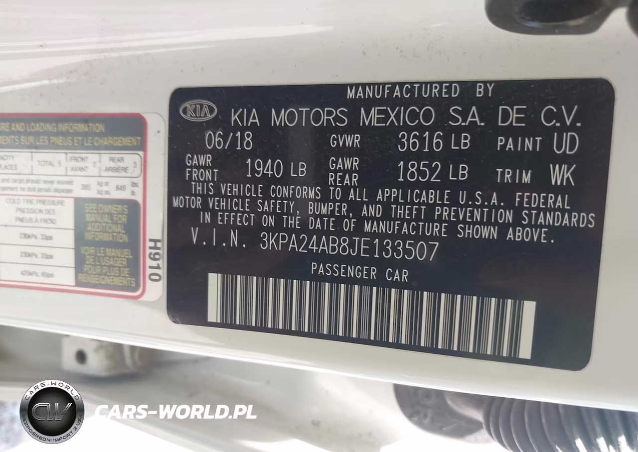 2018 Kia Rio S VIN:3KPA24AB8JE133507 - 9