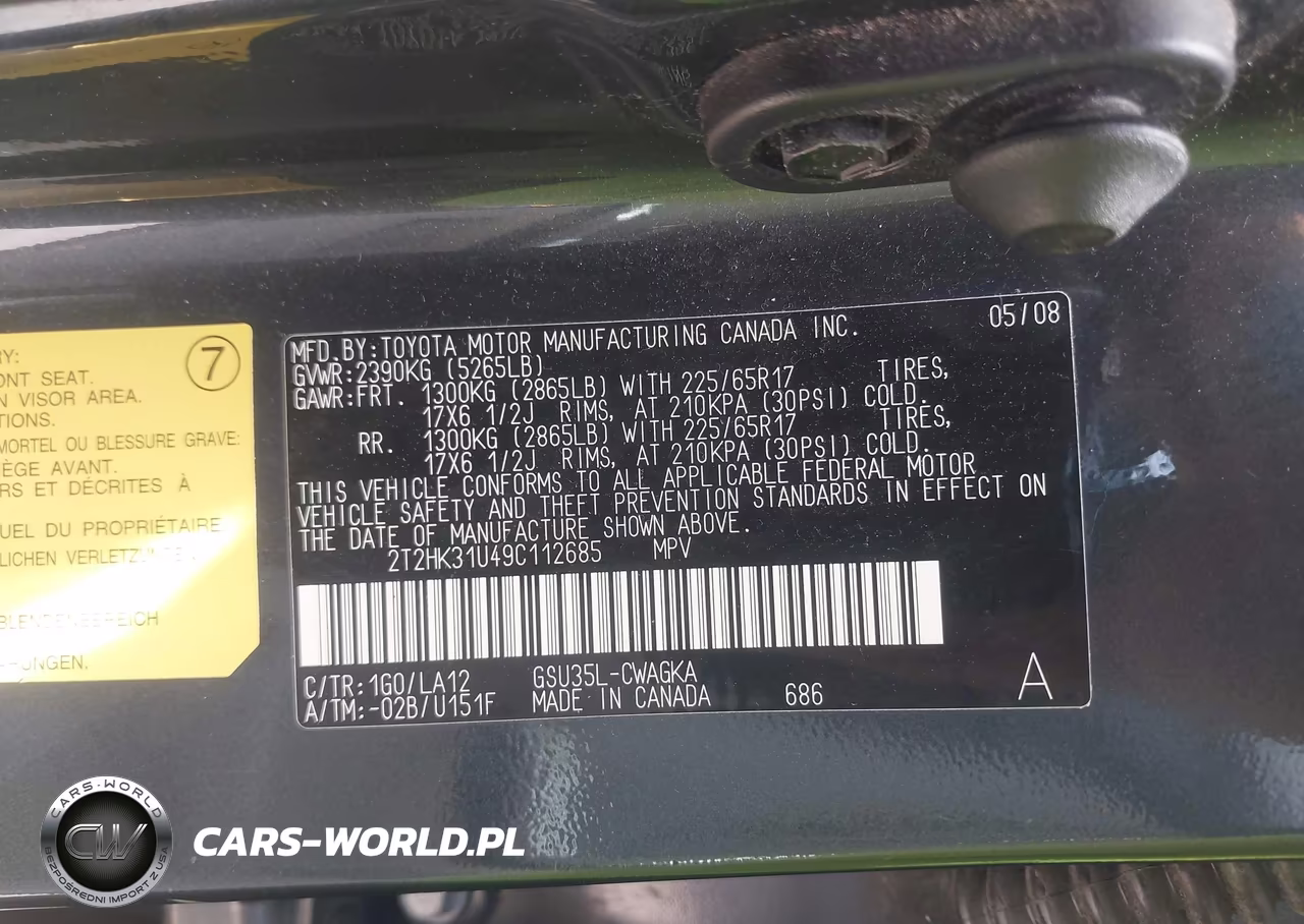 2009 Lexus Rx 350 VIN:2T2HK31U49C112685 - 9