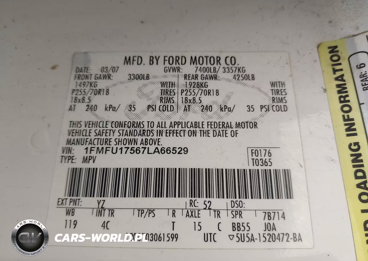2007 Ford Expedition Eddie Bauer VIN:1FMFU17567LA66529 - 9