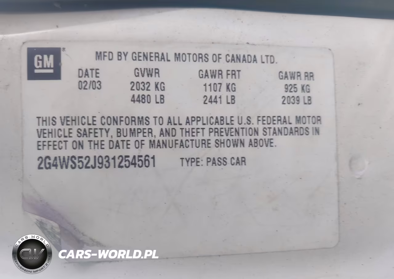 2003 Buick Century Custom VIN:2G4WS52J931254561 - 9