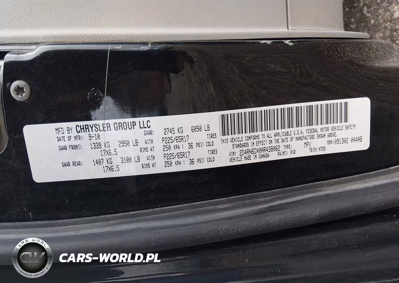 2010 Dodge Grand Caravan Crew VIN:2D4RN6DX0AR438062 - 9