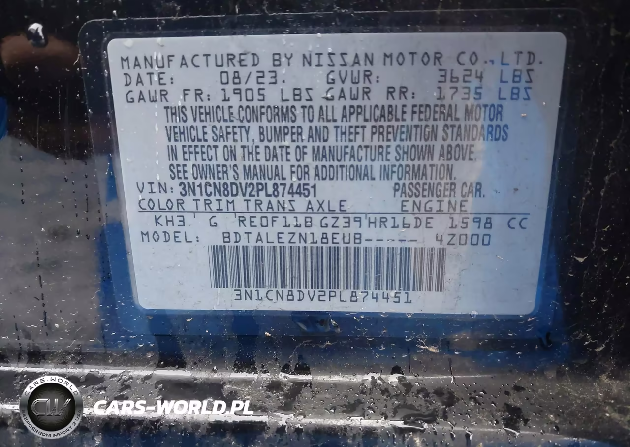 2023 Nissan Versa 1.6 S Xtronic Cvt VIN:3N1CN8DV2PL874451 - 9