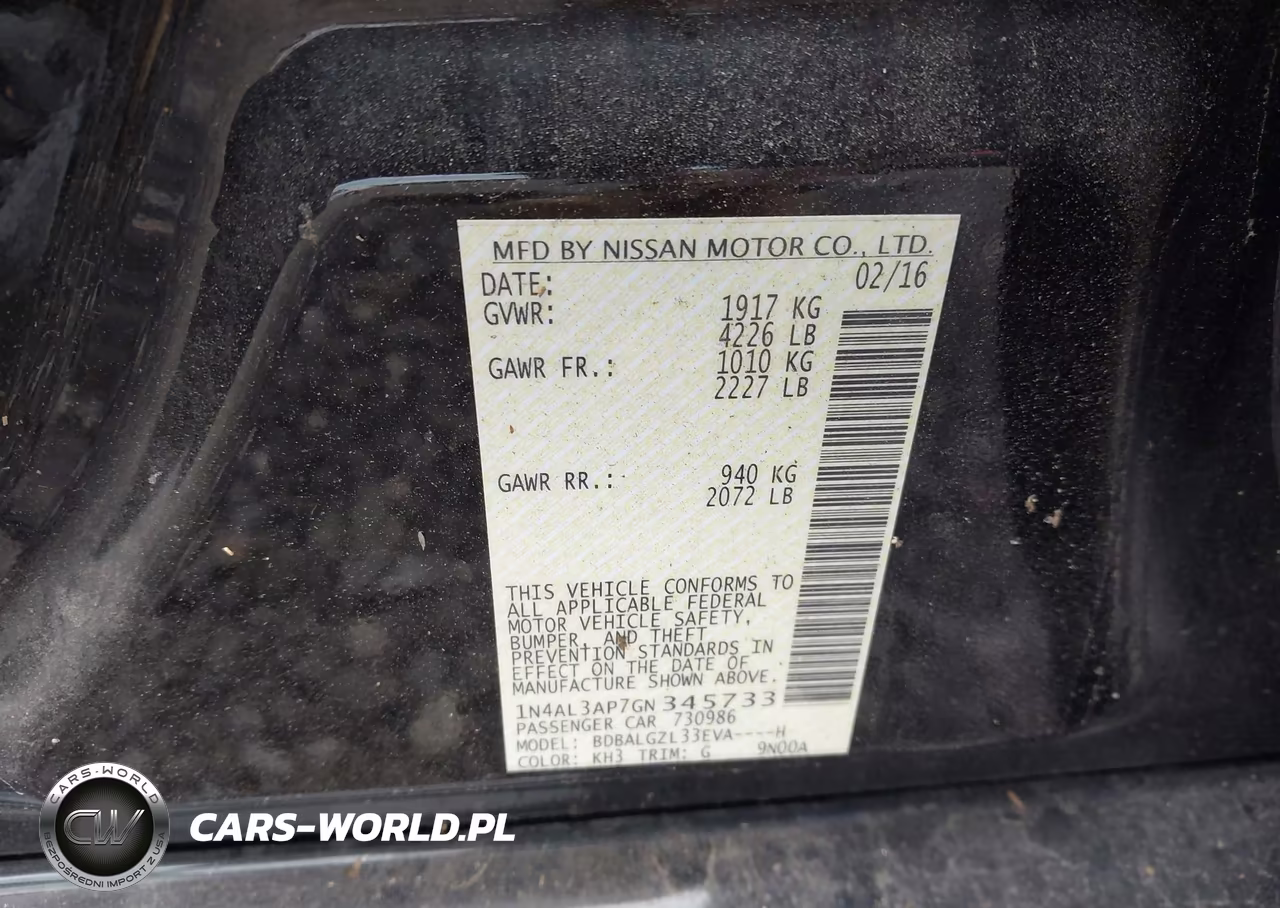 2016 Nissan Altima 2.5 S VIN:1N4AL3AP7GN345733 - 9