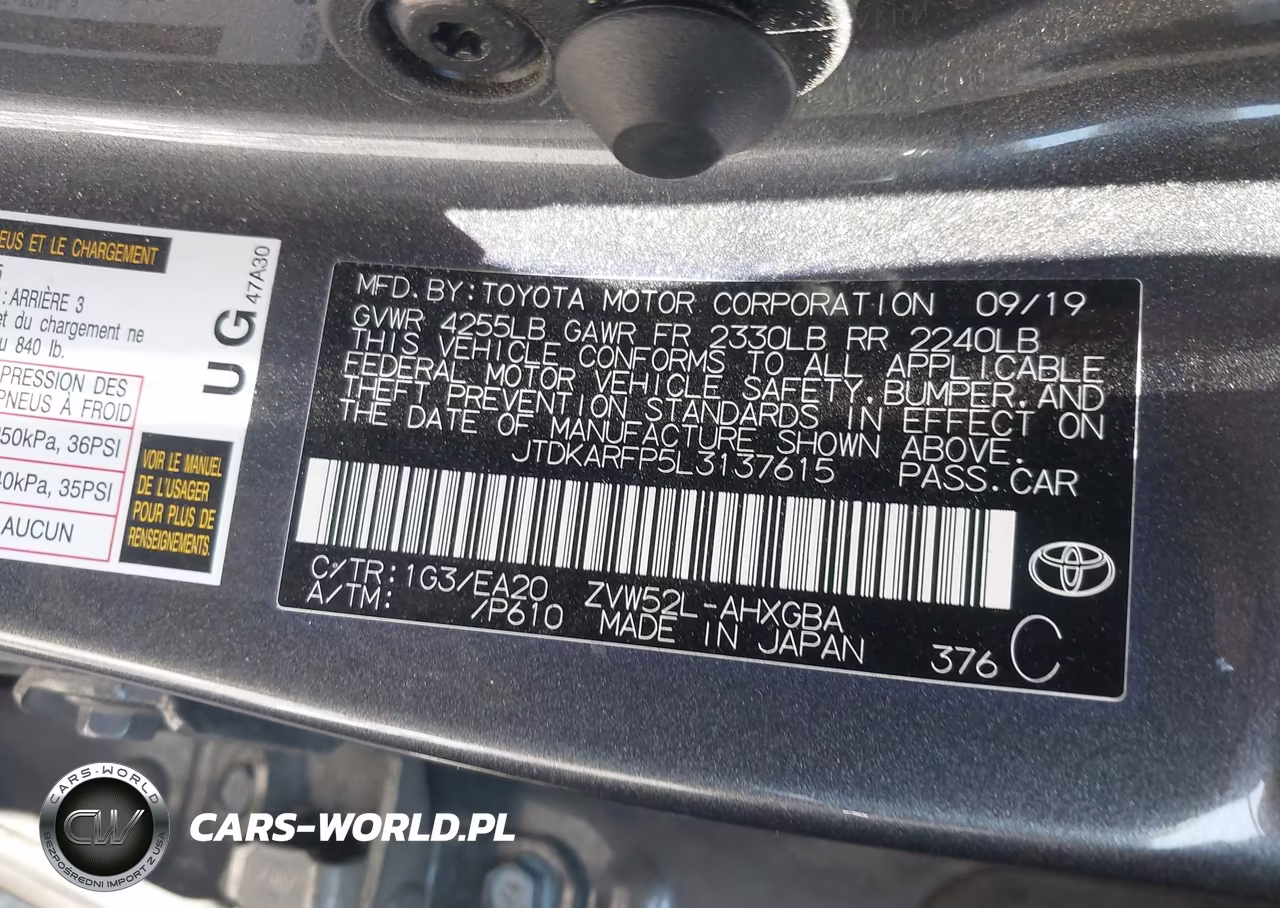 2020 Toyota Prius Prime Xle VIN:JTDKARFP5L3137615 - 9