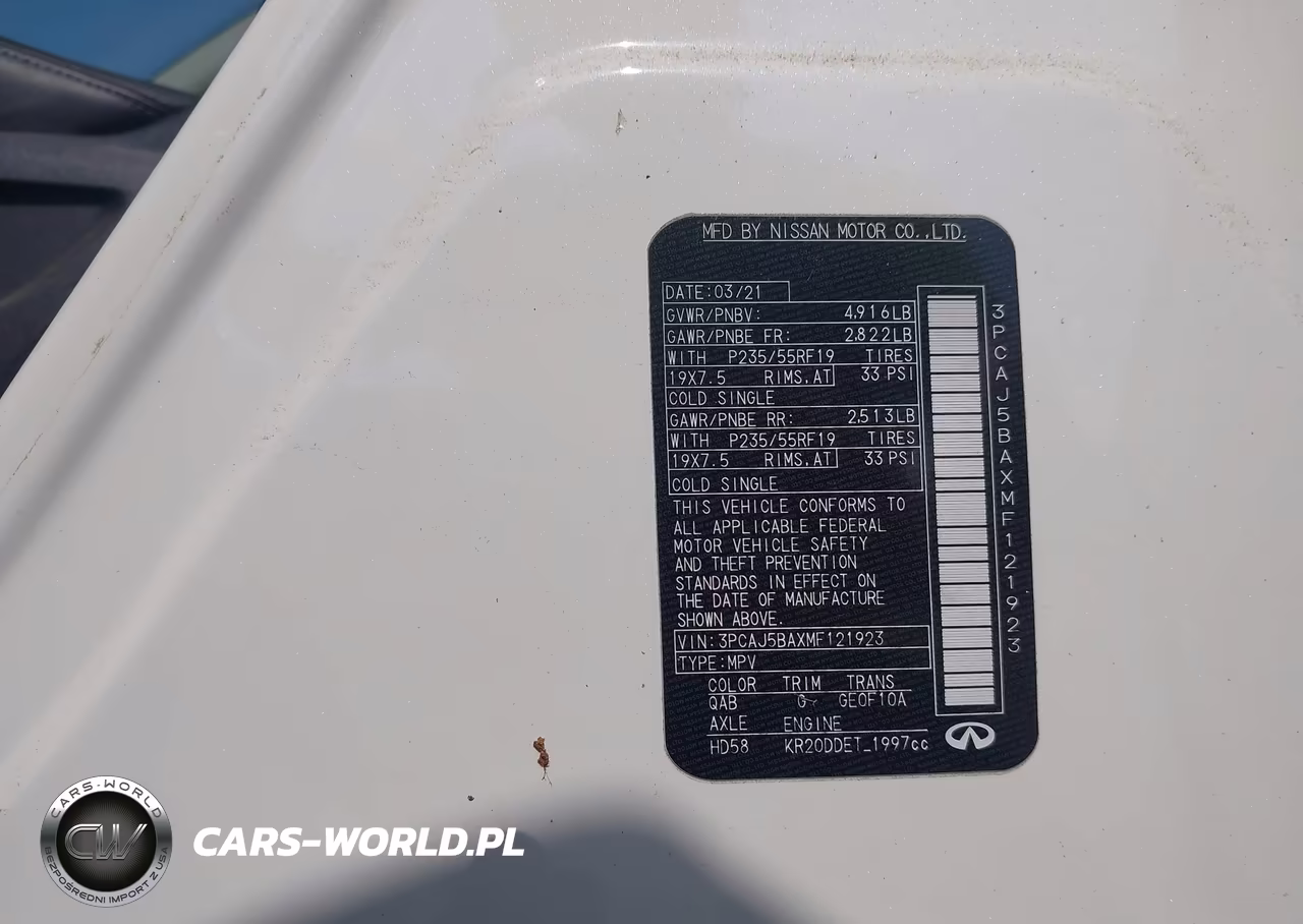 2021 Infiniti Qx50 Luxe VIN:3PCAJ5BAXMF121923 - 9