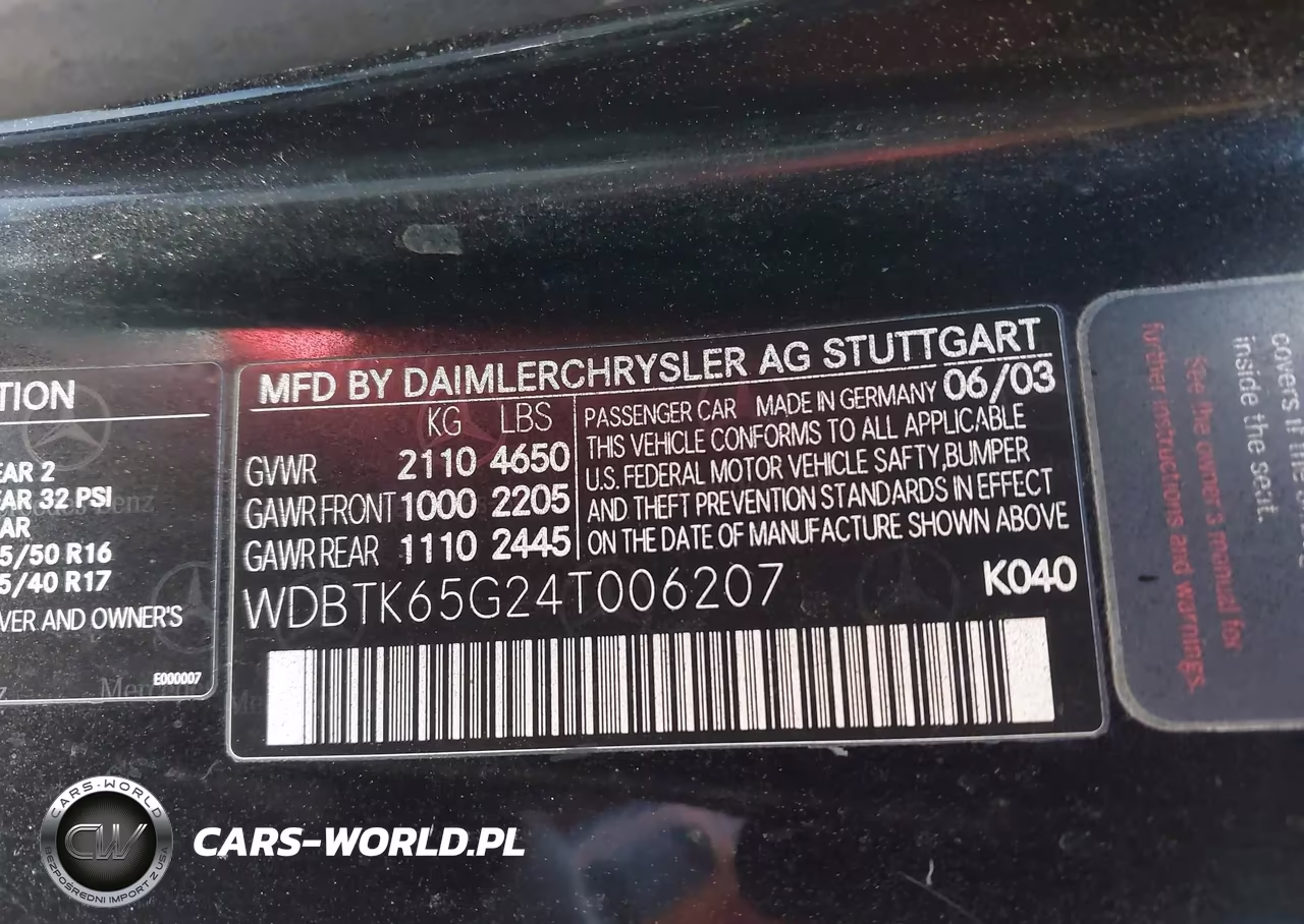 2004 Mercedes-Benz Clk 320 VIN:WDBTK65G24T006207 - 9