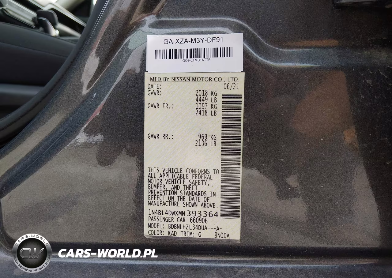 2021 Nissan Altima Sv Intelligent Awd VIN:1N4BL4DWXMN393364 - 9