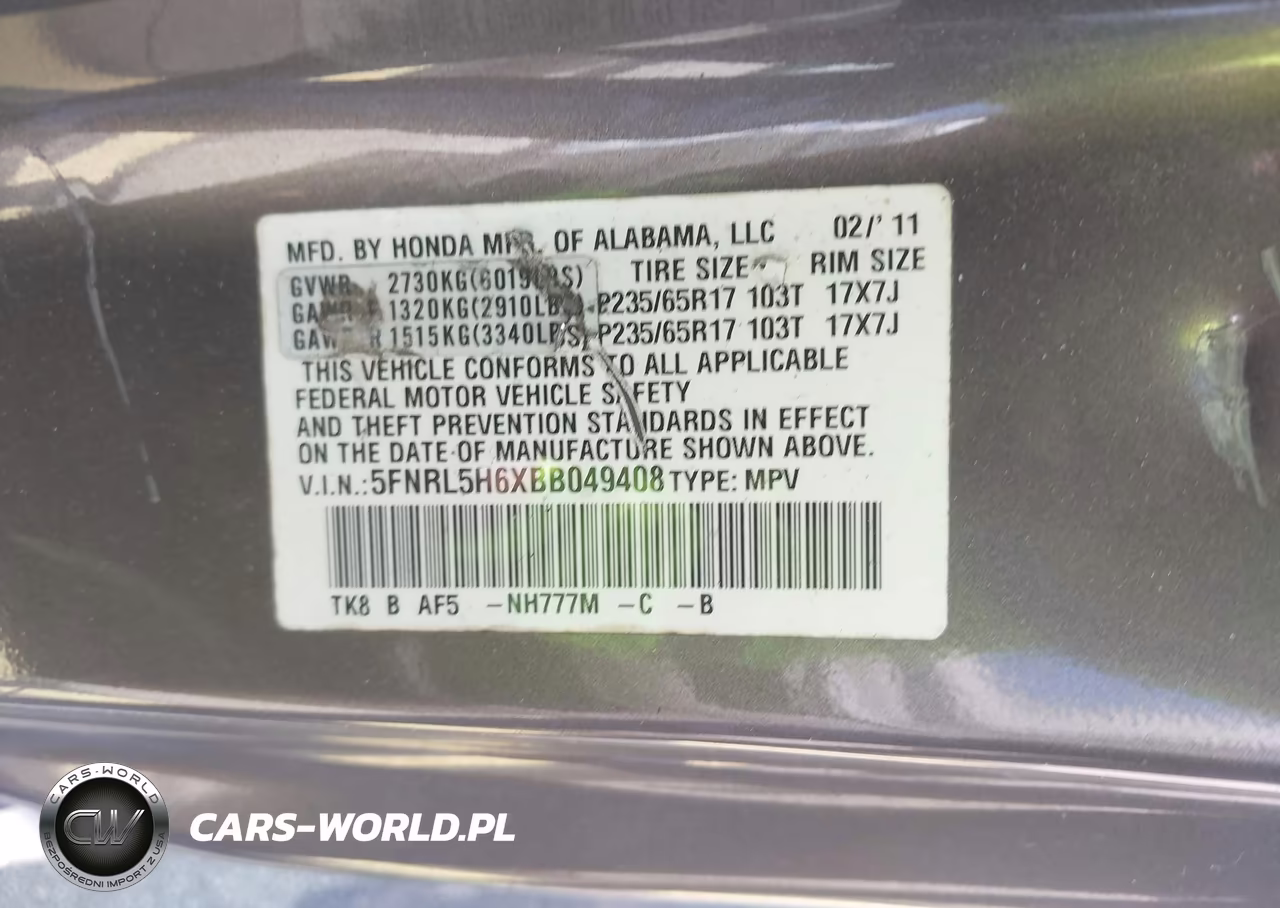2011 Honda Odyssey Ex-L VIN:5FNRL5H6XBB049408 - 9