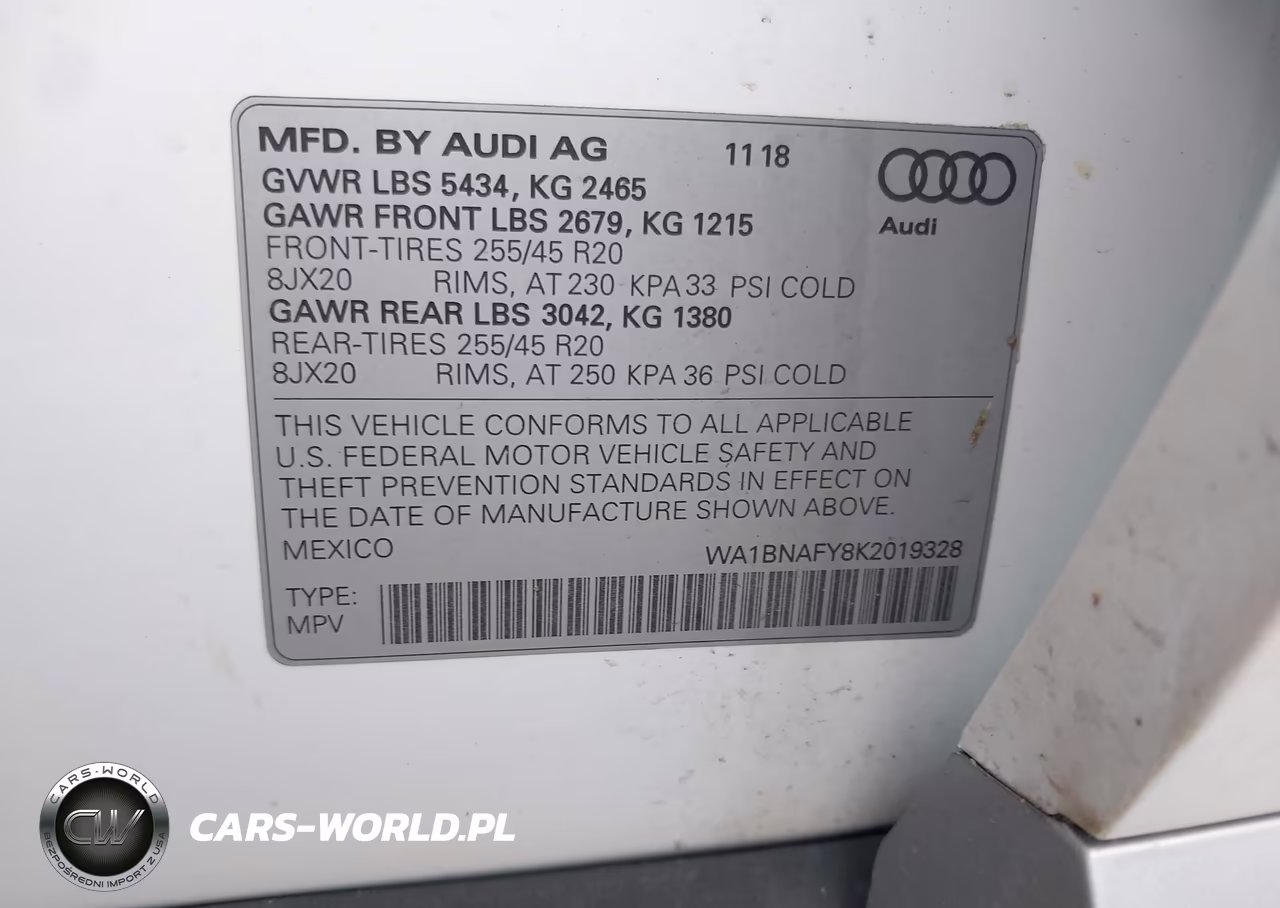 2019 Audi Q5 45 Premium VIN:WA1BNAFY8K2019328 - 9