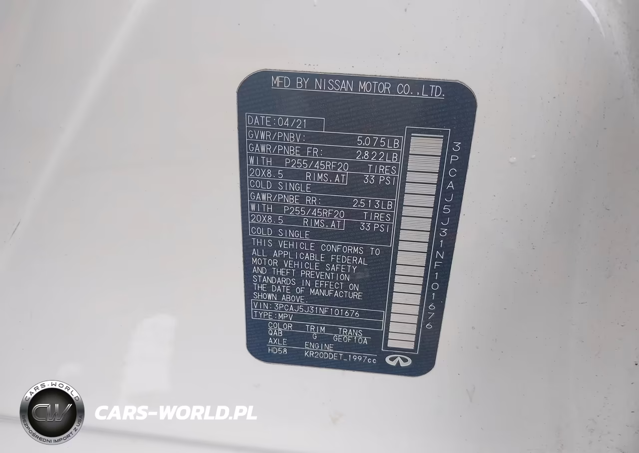 2022 Infiniti Qx55 Luxe Awd VIN:3PCAJ5J31NF101676 - 9