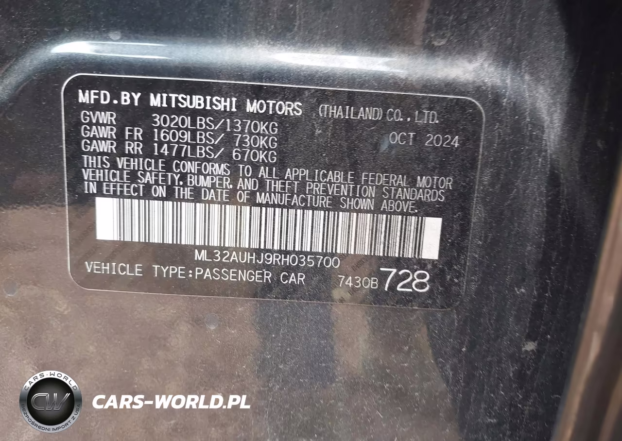 2024 Mitsubishi Mirage Es-Le VIN:ML32AUHJ9RH035700 - 9