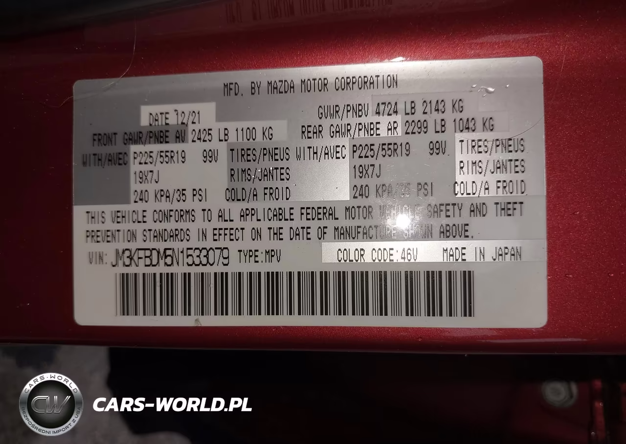 2022 Mazda Cx-5 2.5 S Premium VIN:JM3KFBDM5N1533079 - 9