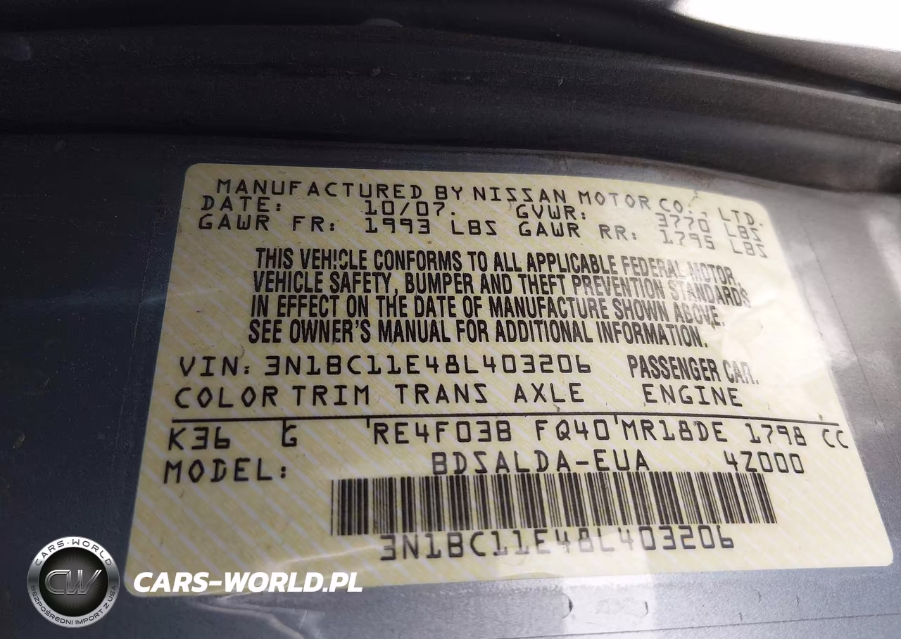 2008 Nissan Versa 1.8 S VIN:3N1BC11E48L403206 - 9