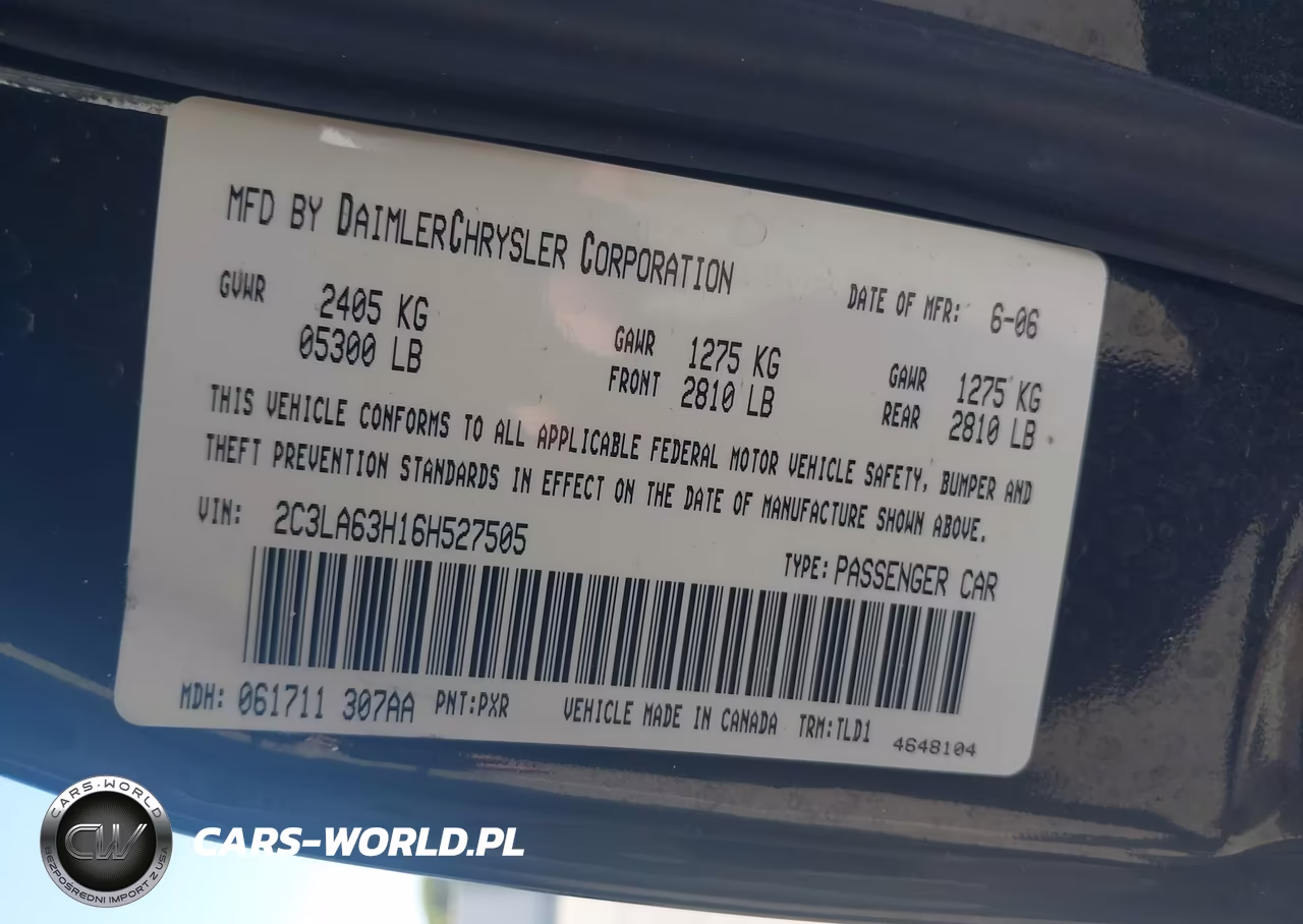 2006 Chrysler 300C VIN:2C3LA63H16H527505 - 9