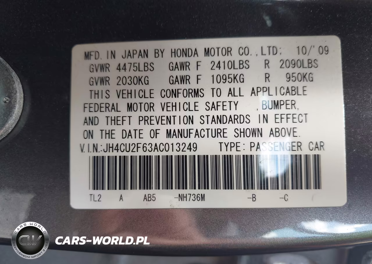 2010 Acura Tsx 2.4 VIN:JH4CU2F63AC013249 - 9