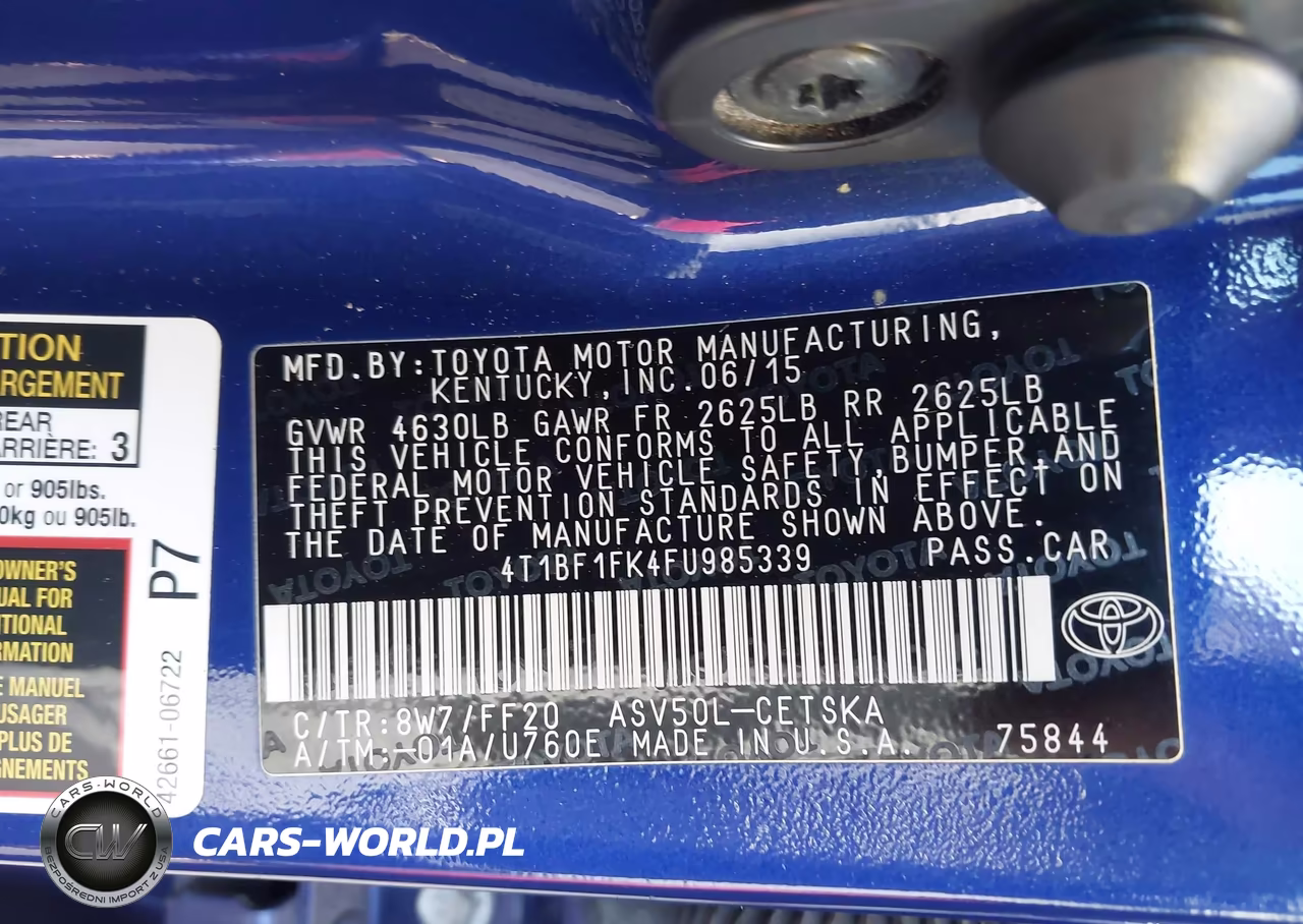 2015 Toyota Camry Se VIN:4T1BF1FK4FU985339 - 9